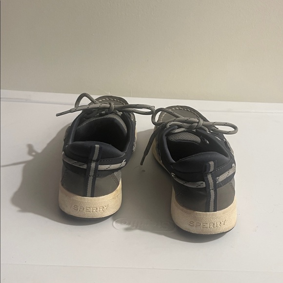 Kids Gray and Blue SPERRY Boat Shoes - Picture 3 of 6